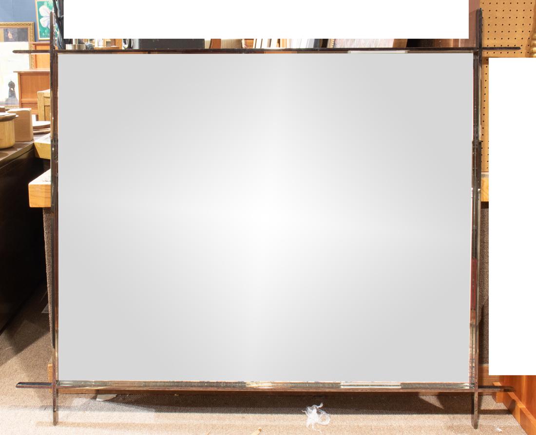 A Contemporary large chrome framed mirror (1 of 1)