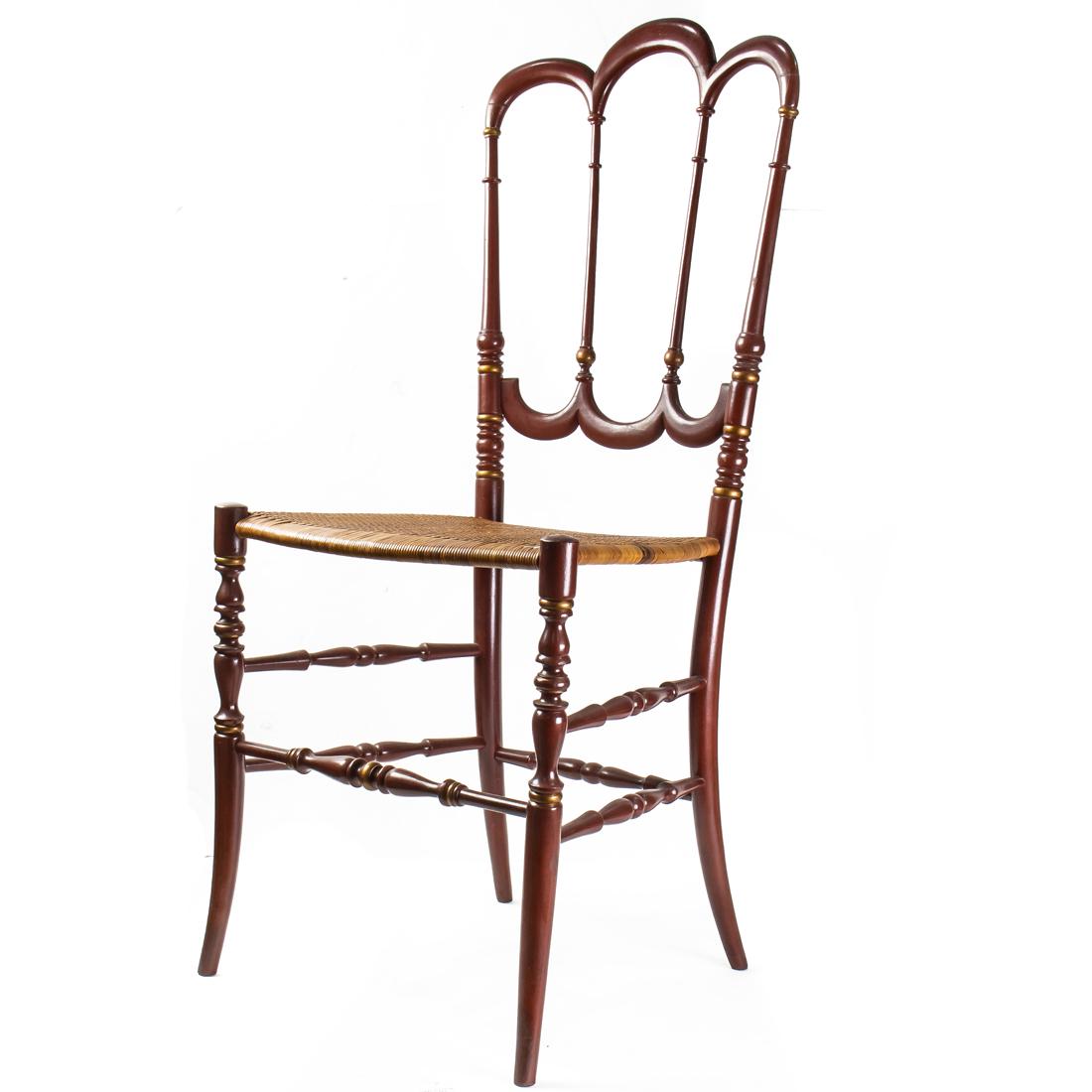 A Fratelli Levaggi Italian Chiavari "Tre Archi" chair: A Fratelli Levaggi Italian Chiavari "Tre Archi" chair, 36.5"h