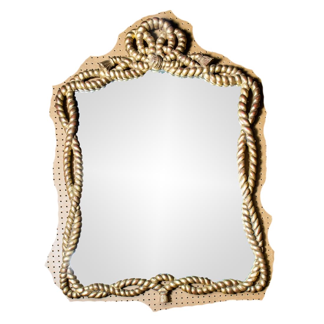 A Neoclassical style giltwood looking glass with twisting rope design (1 of 1)