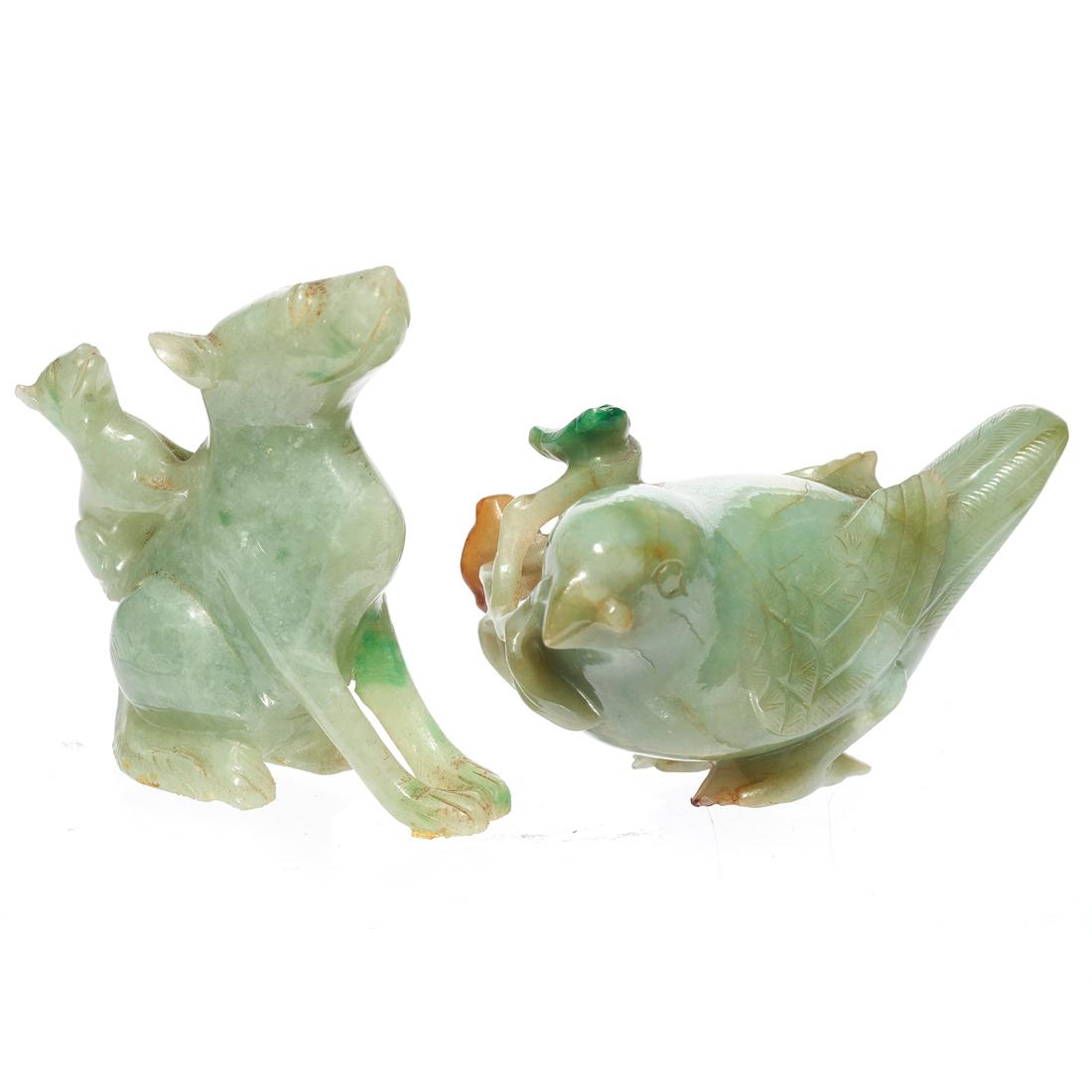 (lot of 2) Chinese jadeite animal figures (1 of 3)
