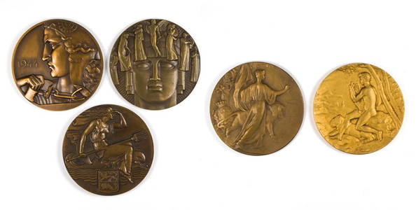 (Lot of 2) Art Nouveau medals