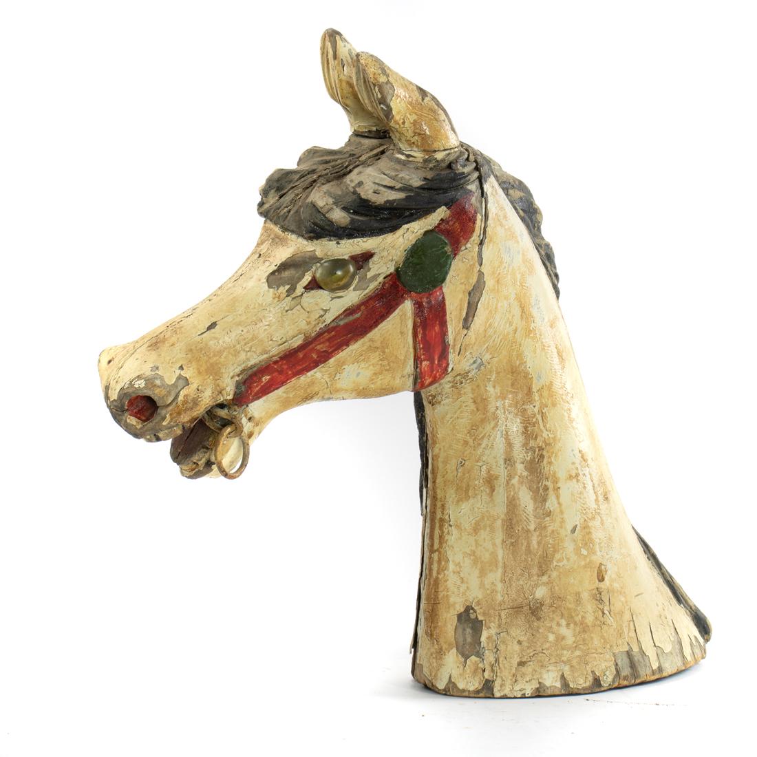 Carved and painted carousel horse head (1 of 1)