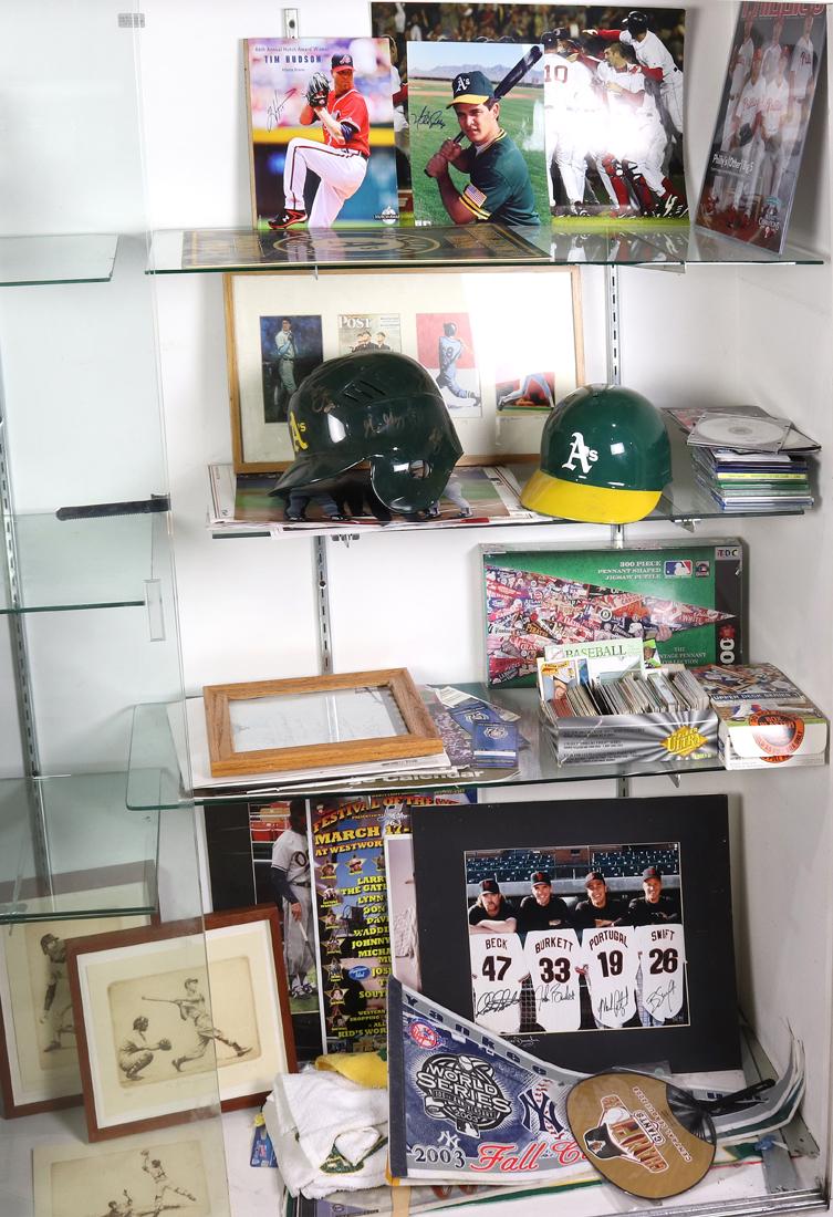 Four shelves of baseball memorabilia (1 of 1)