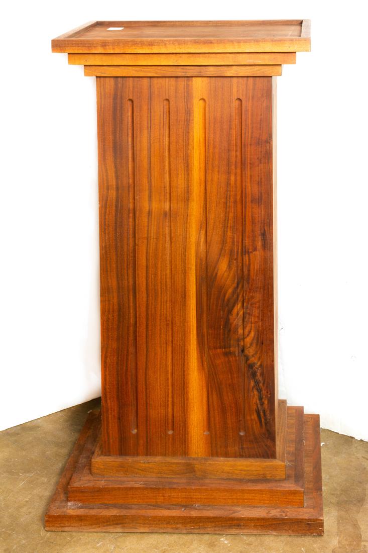 Classical style fluted redwood pedestal, 20th century, 41 (1 of 1)