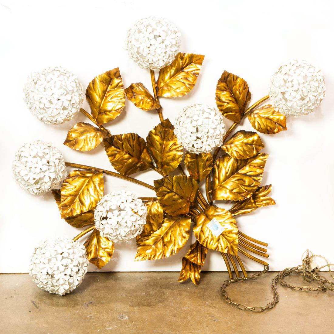 Contemporary gilt and painted tole wall mount sconse with seven lights (1 of 1)