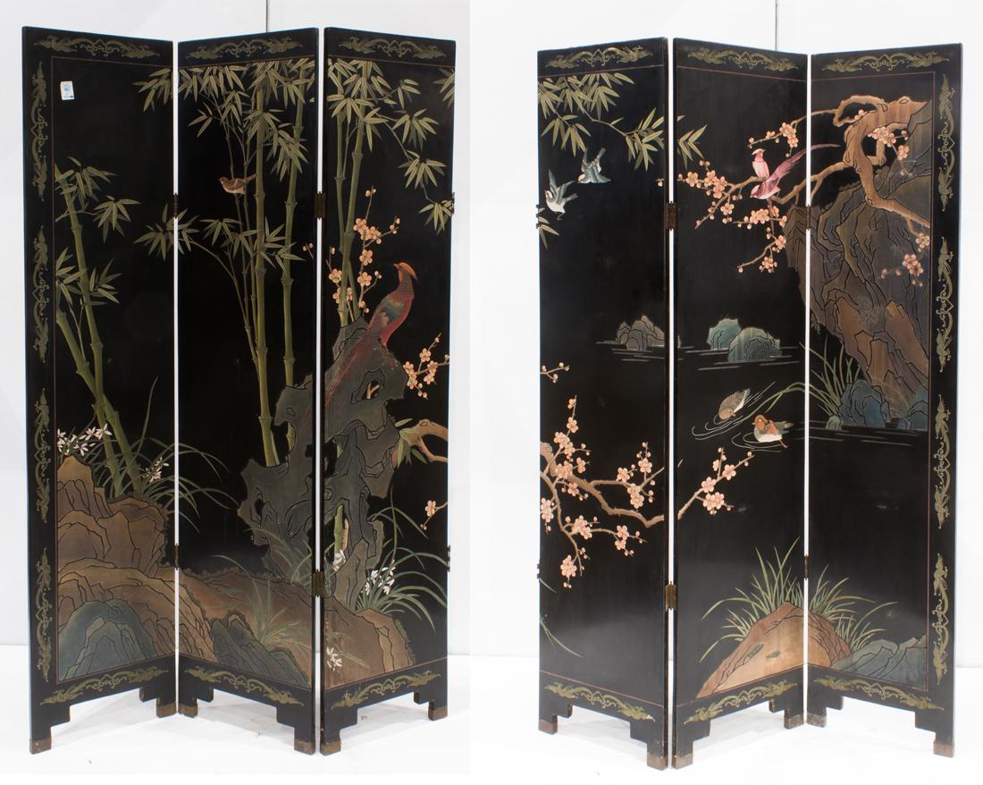 Chinese six-panel coromandel folding screen (1 of 1)