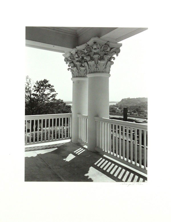 Photograph, George Tice: Unframed gelatin silver print, Balcony, Rockcliffe Mansion, Hannibal, Missouri, 1987, by George Tice (American, b.1938), signed in pencil George A. Tice'' lower right, overall: 10.25''h x 13''w