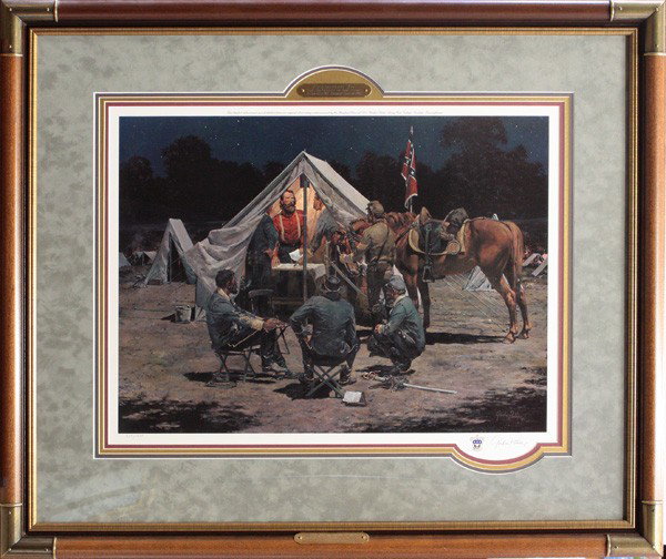 Prints, Phillips, Stivers, Kunstler, Civil War: (Lot of 6) Framed prints, Civil War Scenes, by artists Gordon Phillips, Mort Kunstler, Don Stivers, and Keith Rocco, all pencil signed by respective artist and numbered, largest overall: 39''h x 30''w