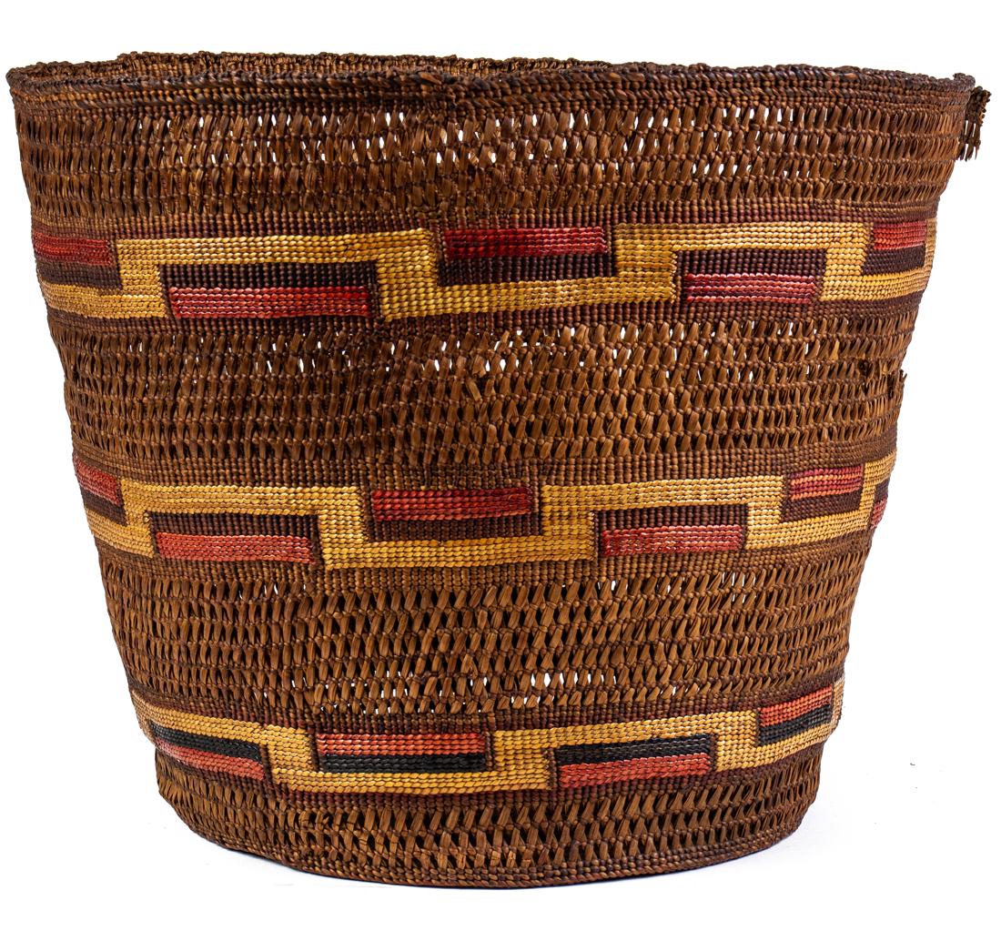 A Tlingit polychrome cedar root basket (1 of 2)