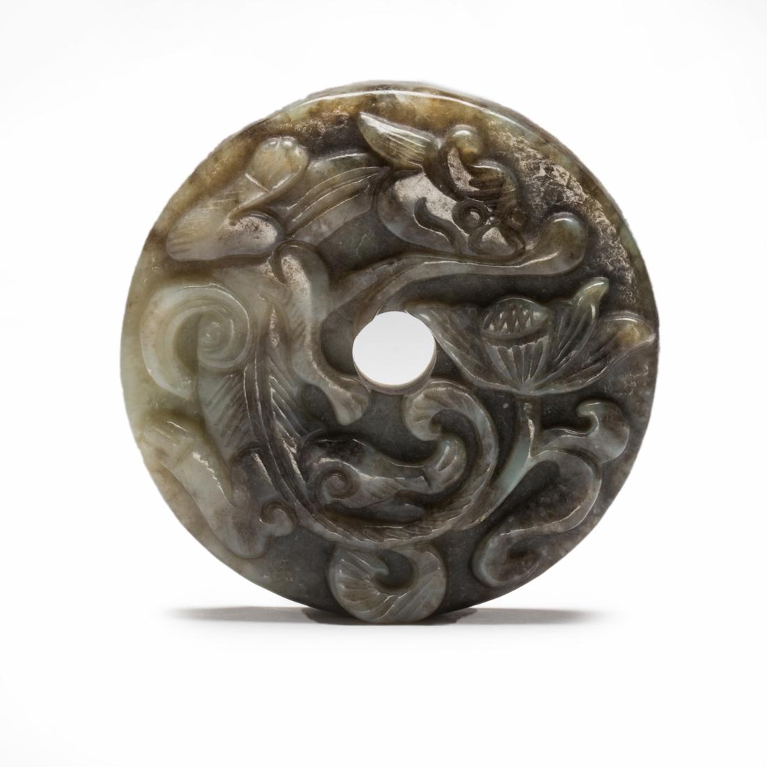 Chinese black and white jade bi disc (1 of 2)