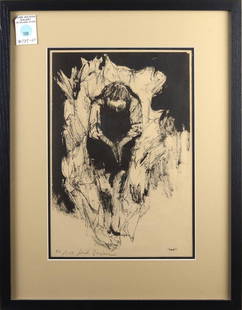 Print, Jack Zajac: Jack Zajac (American, b. 1929), Untitled, lithograph, pencil signed lower left, edition 82/150, overall (with frame): 19"h x 14.5"w