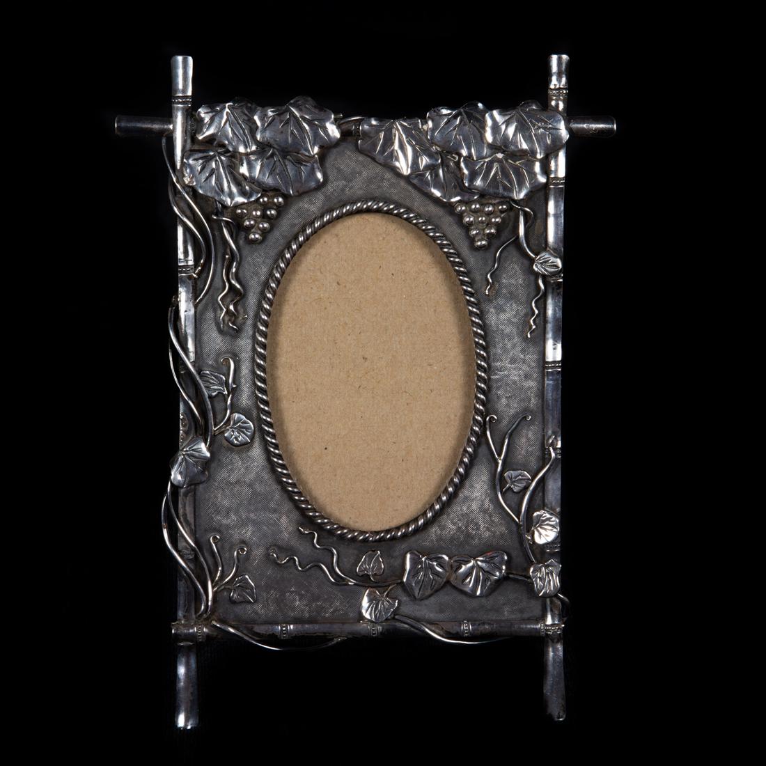 Aesthetic Movement silverplate picture frame cast with a grape vine (1 of 1)