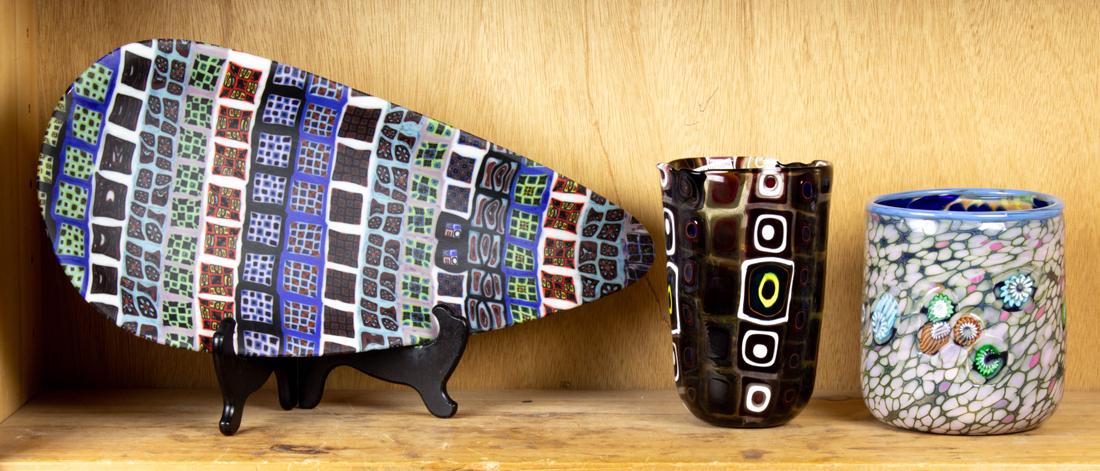 (lot of 3) Studio art glass table articles (1 of 1)