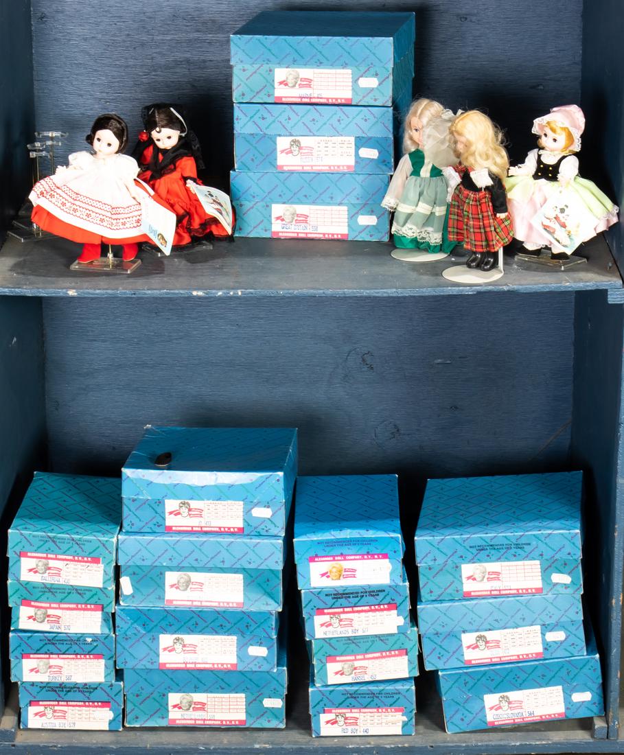 (lot of approx 18) Two shelves of Madame Alexander dolls mostly with original boxes (1 of 1)