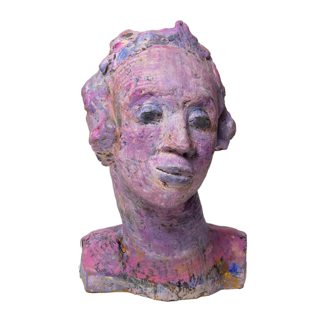 Modernist terracotta polychrome decorated sculpture (1 of 1)