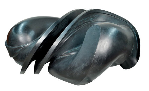 Bronze, Tony Cragg, The Knot: Bronze sculpture, "Knot," 1997, by Tony Cragg (British, b. 1949), signed by the artist, stamped and numbered Schmäke foundry edition "6/6," 13.8"h x 29.5"w x 21.75"d. Provenance: Purchased from Galer