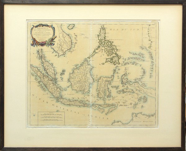Maps, Johann Baptista Homann, Danubii Fluminus: (lot of 2) Framed handcolored copper engraved maps, ''Danubii Fluminus (ab urbe Lentia usq et ultra Bydeyam ...Pars Media in qua Hungaria, Sclavonia, Bosnia, Dalmatia et Servia,'' c.1720, by Johann Ba