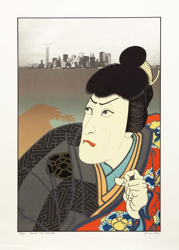 Lithographs, Michael Knigin,: (Lot of 6) Unframed color lithographs, ''The 26th Station on the Kisokaioo: After Hiroshige,'' ''Actor: after Kunishige,'' and four additional works, by Michael Knigin (American, b. 1942), all pencil