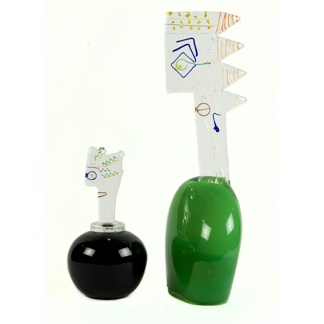 (Lot of 2) A Catherine SintÃ¨s and Nicolas Morin studio glass sculpture and jar (1 of 6)