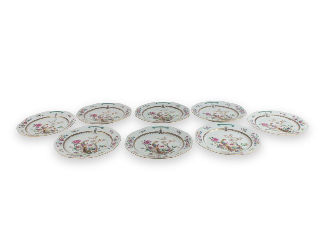 (lot of 8) Chinese export famille rose dishes (1 of 3)