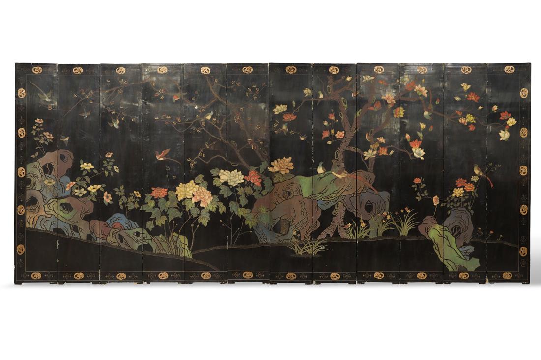 Chinese twelve-panel coromandel screen (1 of 1)
