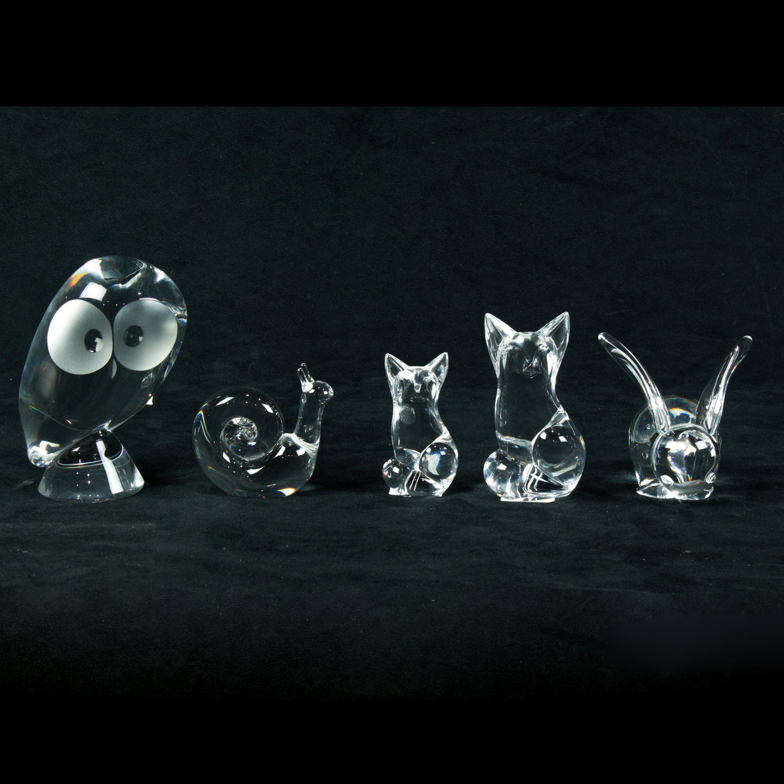 (lot of 5) Steuben glass animals (1 of 1)