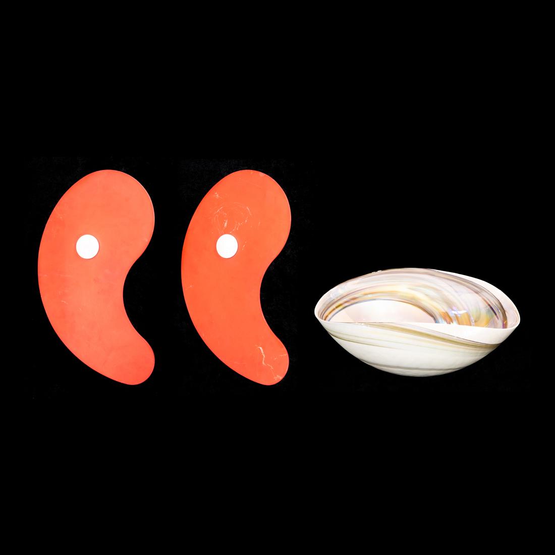 (Lot of 3) A pair of Ferruccio Laviani for Foscarini "Bit 1" red glass wall sconces (1 of 6)