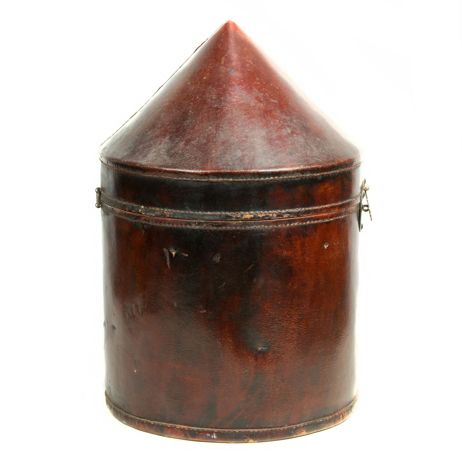 Chinese pig skin hat box (1 of 1)