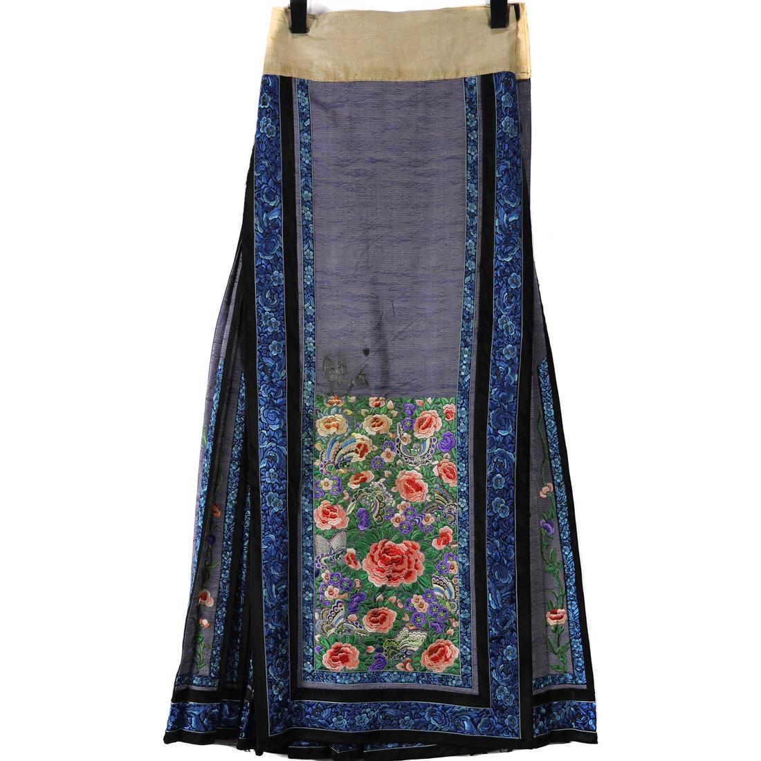 Chinese embroidered skirt: Chinese embroidered skirt, 35"l.