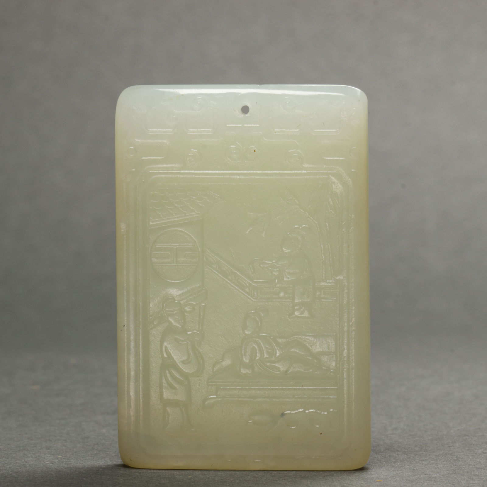Chinese white jade pendant plaque (1 of 2)