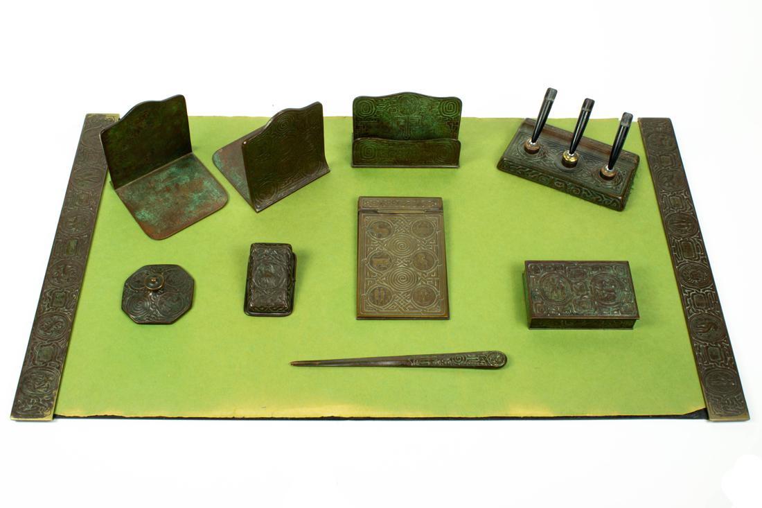 Tiffany Studios, Zodiac Pattern Desk set, suite of ten (1 of 5)