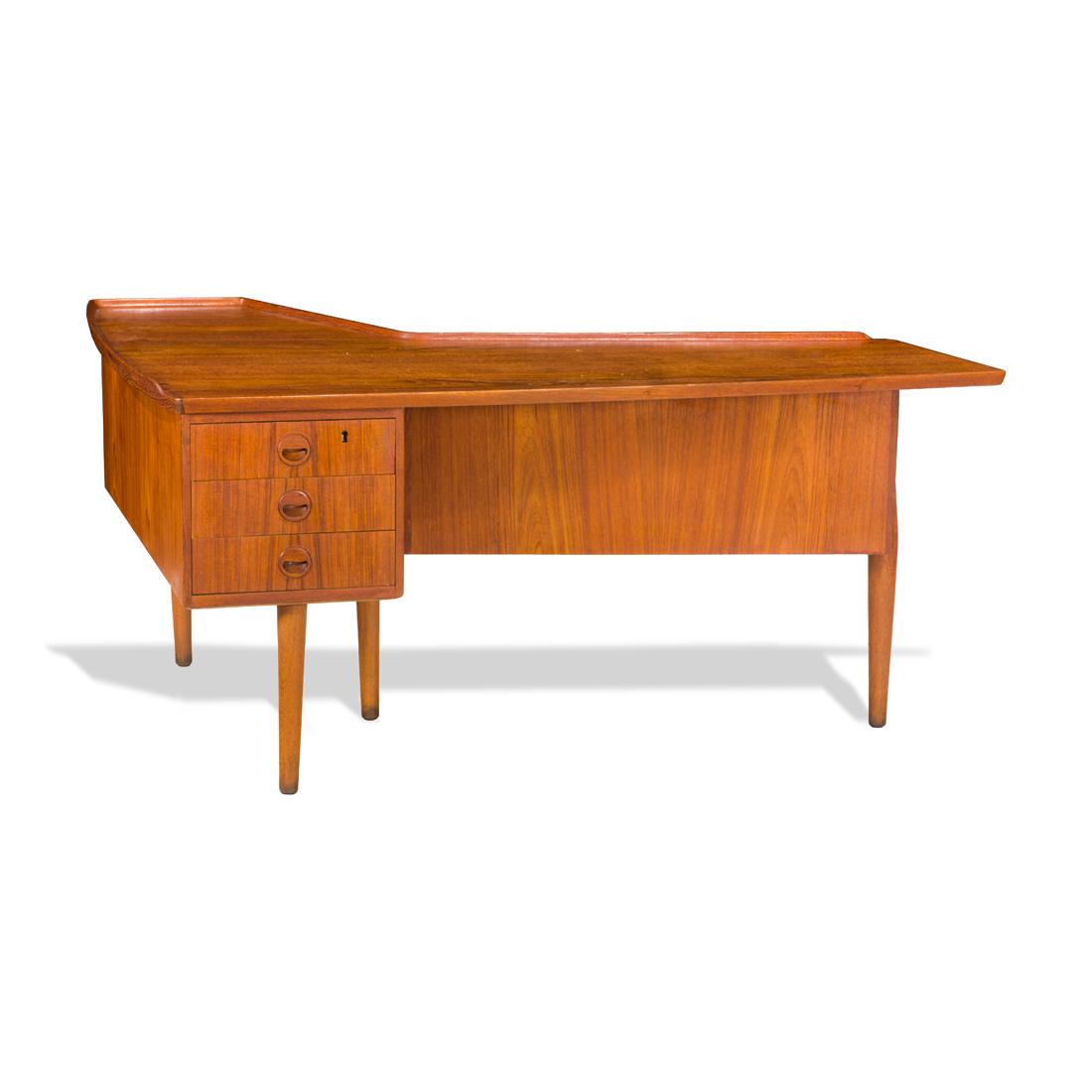 Arne Vodder, Executive Desk: Arne Vodder, Executive DeskDanish, 1960s, teak, 29"h x 60.5"w x 43.5"d