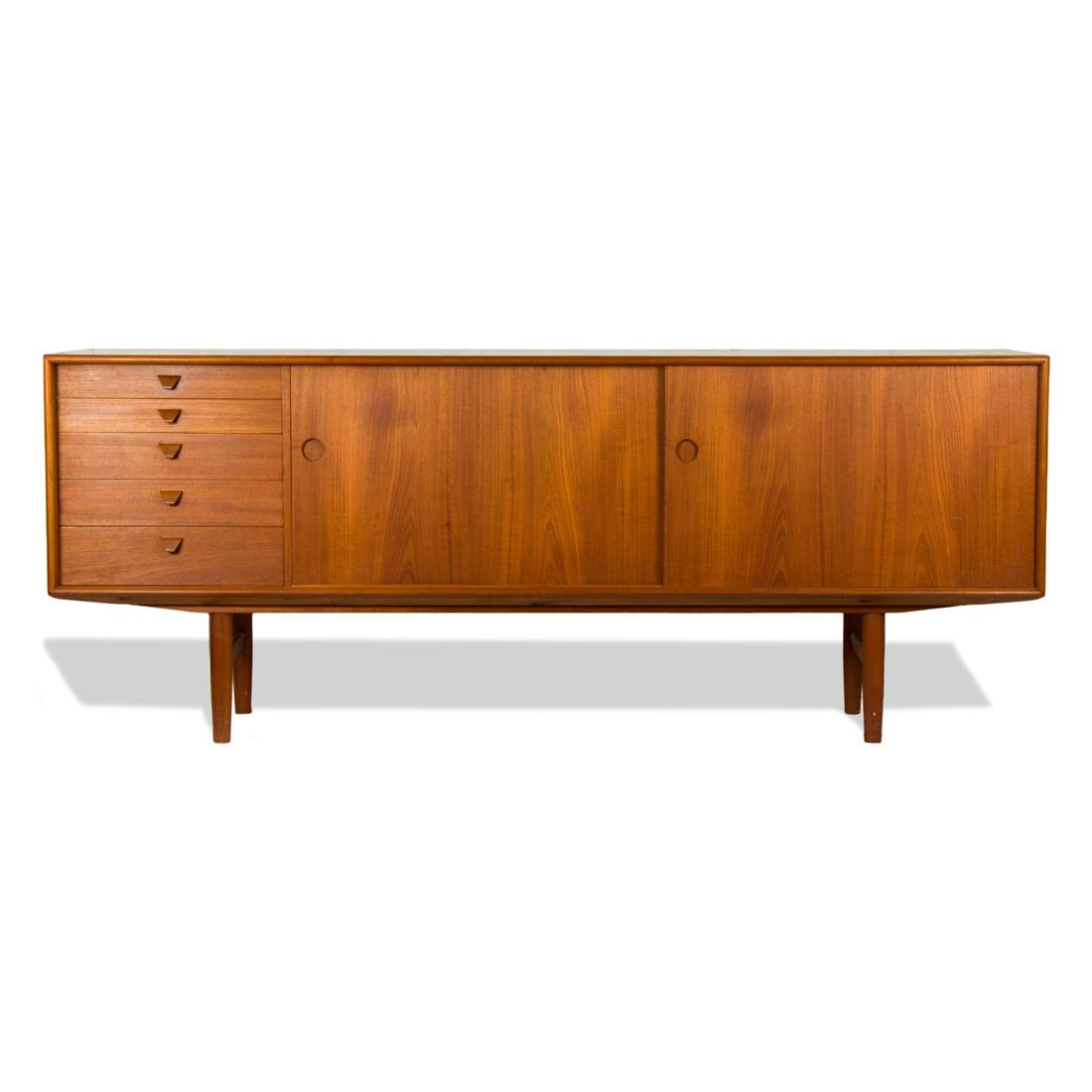 Arne Vodder attrib., Credenza: Arne Vodder attrib., CredenzaDenmark, 1960s, teak, 33"h x 82.5"w x 20.5"d Provenance: Anton Dam, Denmark