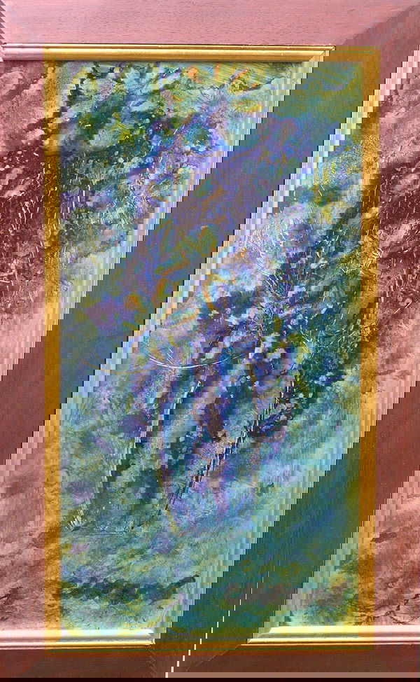 Artworks, Pascal Cucaro: (lot of 4) Framed artworks by Pascal Cucaro (Californian 1915-2004), including: Oil on masonite, Flowers in a Vase, signed lower right, 15''H x 8''W; Pen and ink, Cityscape, signed lower left, 4''H x