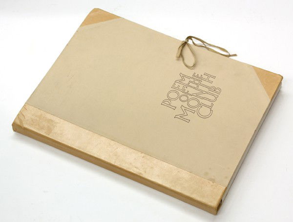 Poetry Portfolio, Signed, Philip Larkin: Portfolio, Poem of the Month Club, 105 signed broadside poems, 1970, 27 Brynmaer Road, S.W.11, London, printed by John Roberts Press Ltd., poets include Stevie Smith, Peter Porter, Philip Larkin, Geor