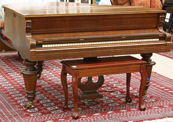 Karl Hamburger piano: Karl Hamburger baby grand piano, manufactured in Vienna circa 1907, serial number 4493, model MOD.Xa, approximate length 61''