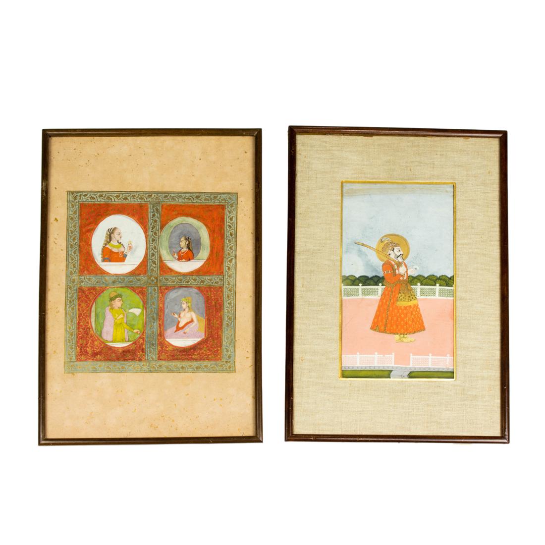 (lot Of 2) Indian Miniature Paintings