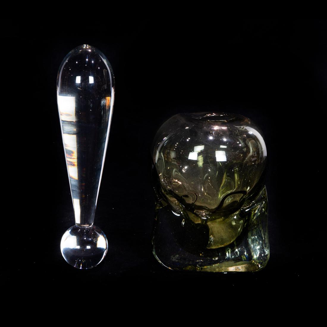 (Lot of 2) Katherine Gray glass sculpture and a studio glass vessel (1 of 1)