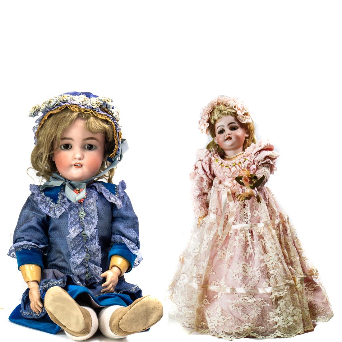 (Lot of 2) Simon & Halbig bisque socket head dolls (1 of 1)