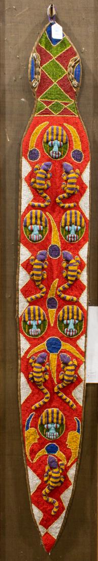 African beaded wall hanging in shape of a snake (1 of 1)