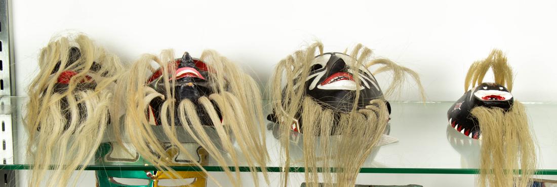 (Lot of 4) Mayo Indian Pascola carved and painted masks (1 of 1)