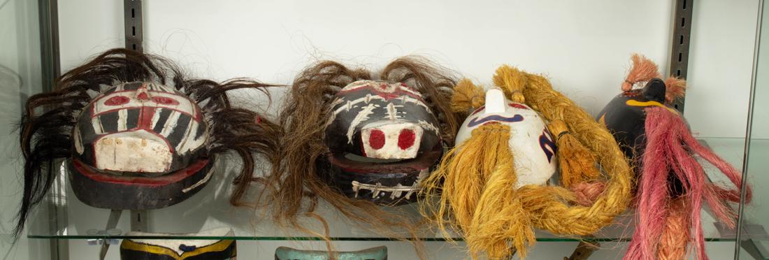 (Lot of 4) Mayo Indian Pascola and other carved and painted masks (1 of 1)