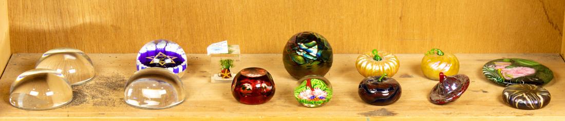 One shelf of art glass paperweights (1 of 1)