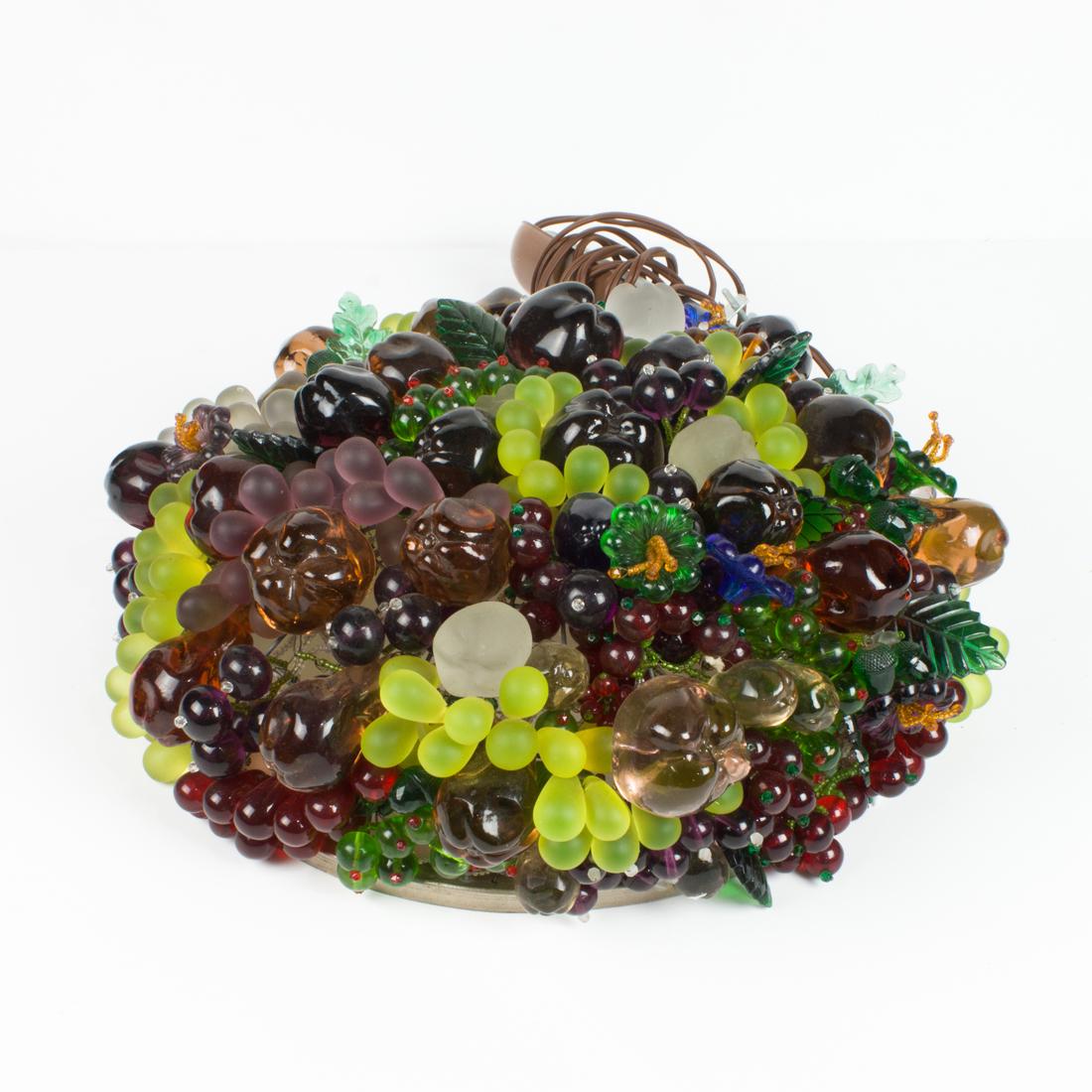 Vintage Czechoslovakia multi-colored glass fruit shade (1 of 1)