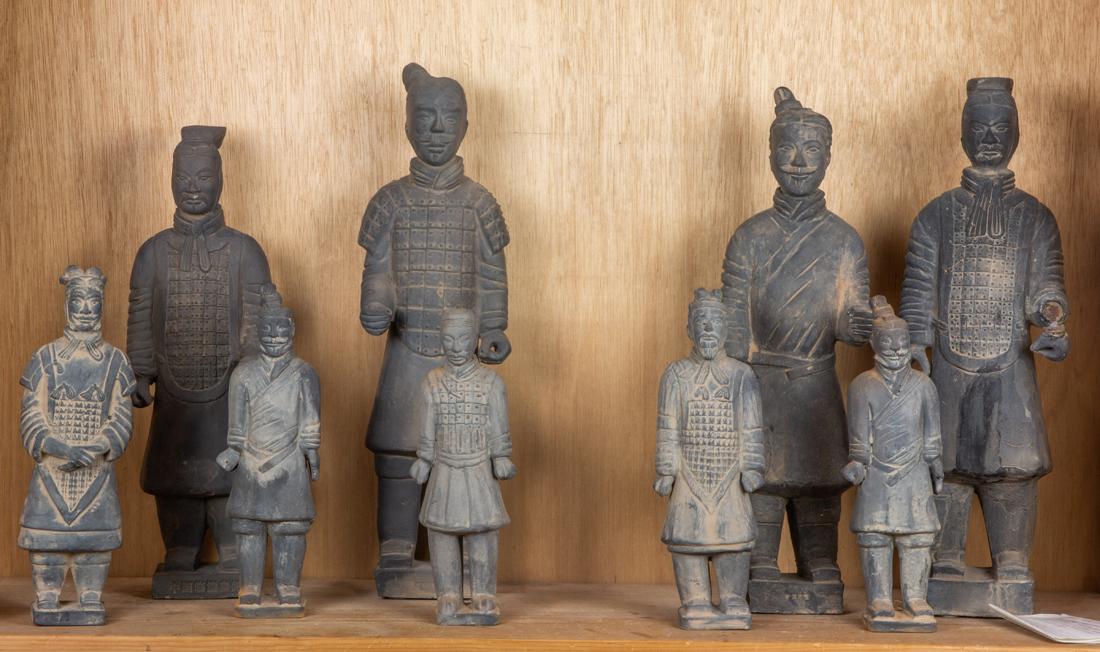 (lot of 9) Chinese terracotta figures (1 of 1)