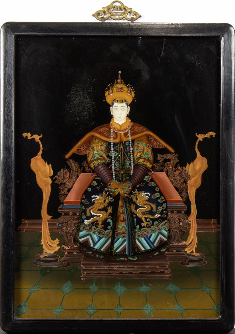 Chinese reverse glass ancestor portrait (1 of 2)