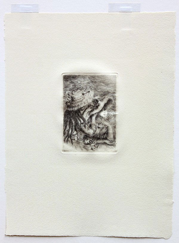 Etching, After Pierre Auguste Renoir, Chapeau: Unframed etching on MBM Arches laid paper, Chapeau Epingle (La Fille de Berthe Morisot et sa cousine), c. 1894, After Pierre Auguste Renoir (French, 1841-1919), second state of two, signed ''Renoir''