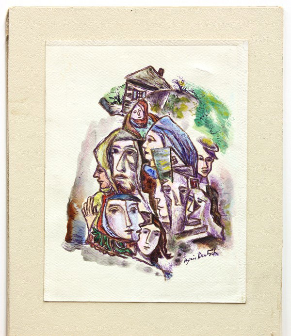 Ten Works on Paper, Boris Deutsch: (lot of 10) Unframed works on paper, Abstracts, Portraits, Figures, and Landcapes by Boris Deutsch (Californian, 1892-1978), most signed and dated, 1920s-1970s, largest overall: 22.75''h x 17.75''w