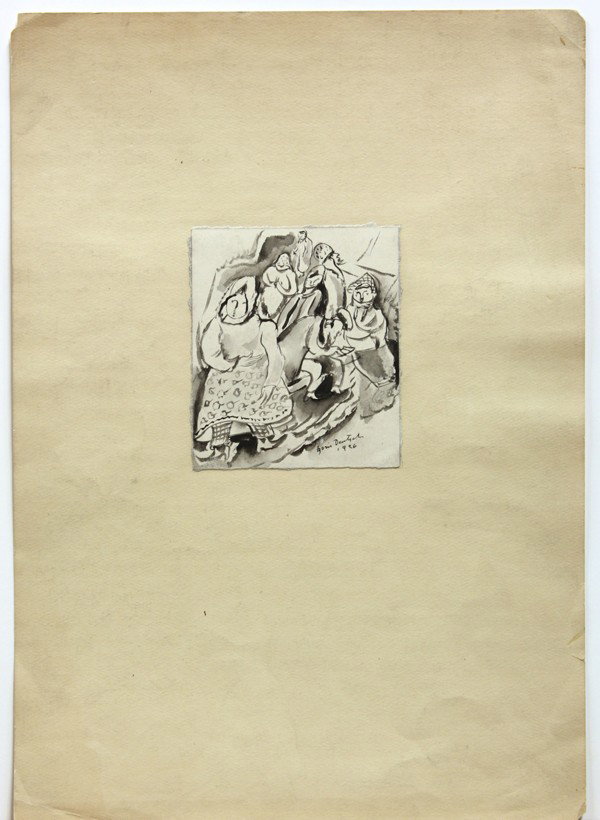 Ten Works on Paper, Boris Deutsch: (lot of 10) Unframed works on paper, Abstracts, Portraits, Figures, and Landcapes by Boris Deutsch (Californian, 1892-1978), most signed and dated, 1920s-1970s, largest overall: 20''h x 15.5''w