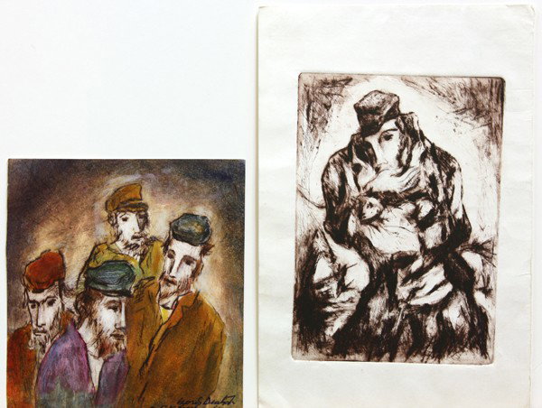 Ten Works on Paper, Boris Deutsch: (lot of 10) Unframed works on paper, Abstracts, Portraits, Figures, and Landcapes by Boris Deutsch (Californian, 1892-1978), most signed and dated, 1920s-1970s, largest overall: 18.5''h x 15''w